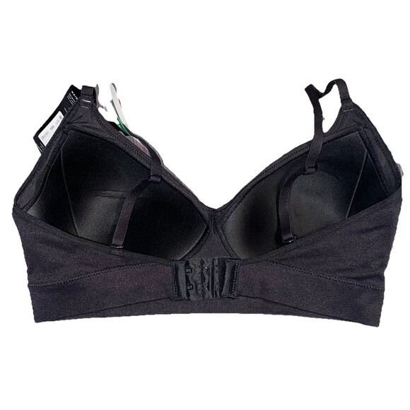 Maidenform Bra Size Large Wireless Seamless Rib Smart Zone Cups Black NWT - Picture 2 of 4